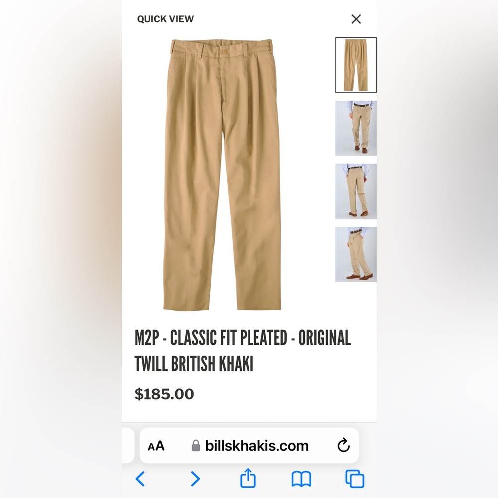 Bill’s Khakis men’s slacks -35x30